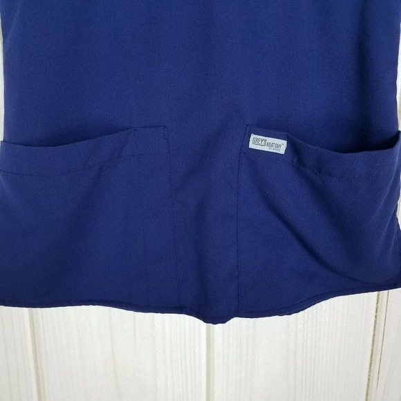 Grey's Anatomy Dark Blue Nurses Medical Scrub Top - Picture 5 of 7